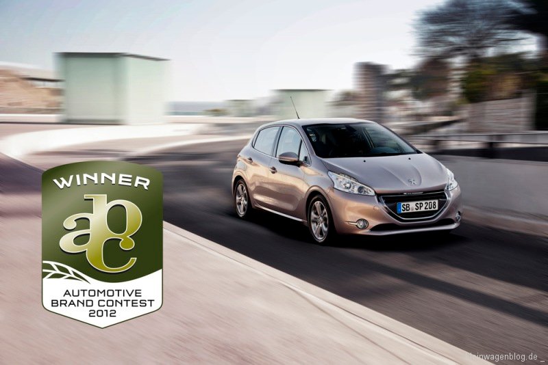 Peugeot 208 gewinnt Automotive Brand Contest