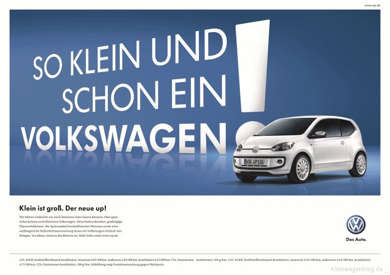 Volkswagen up! Werbung 2011