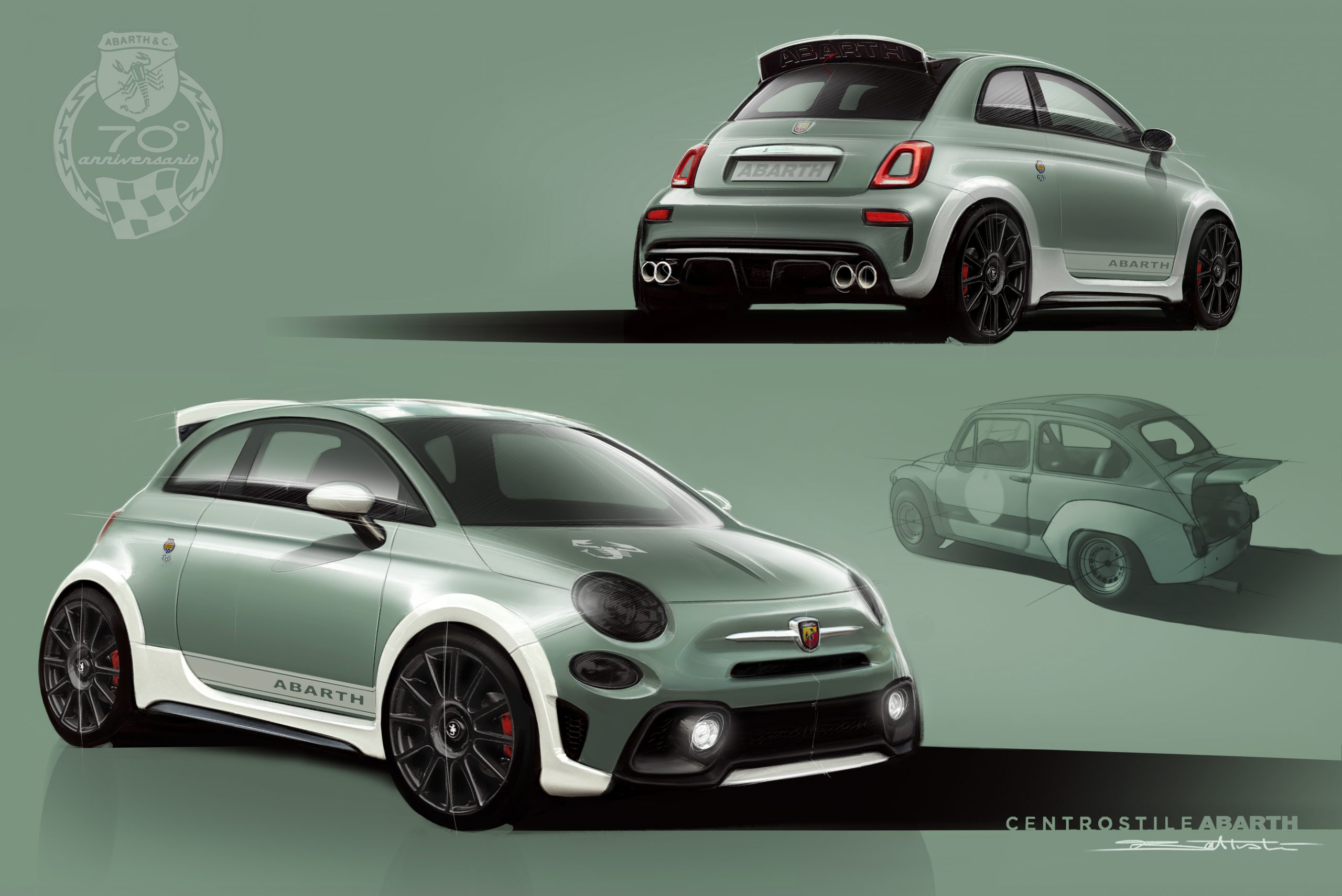 Abarth 695 70° Anniversario und Abarth 1000 Corsa